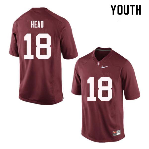 Youth Stanford Cardinal #18 Stuart Head College Football Jerseys Sale-Red